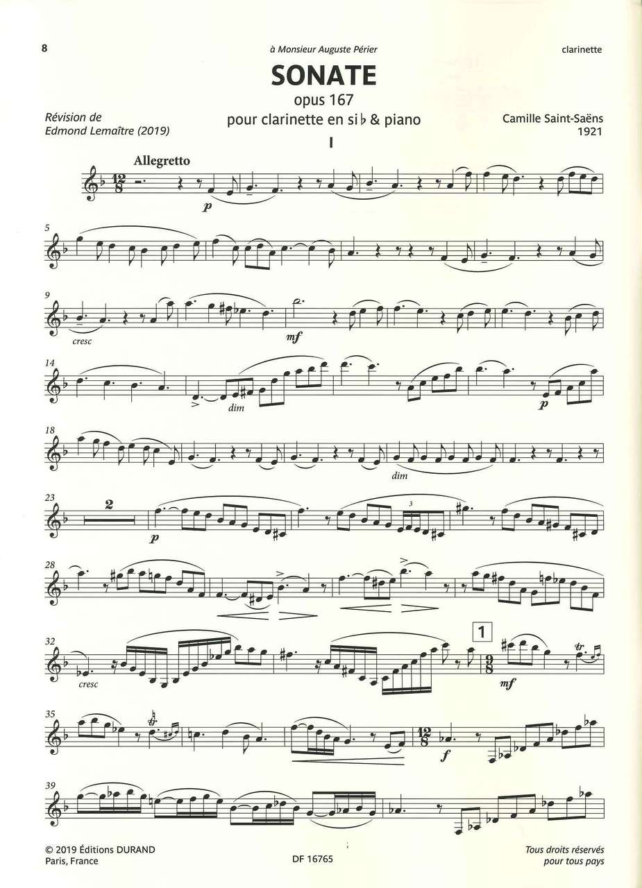 Selected French Works for Clarinet 1 (Durand)