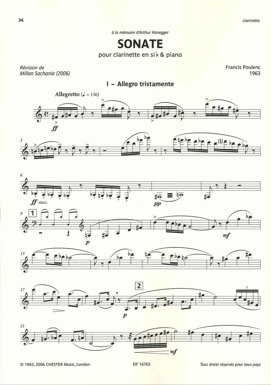 Selected French Works for Clarinet 1 (Durand)