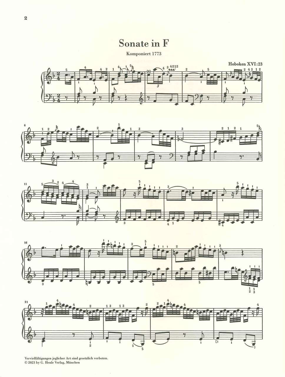 Haydn, Sonata Hob. 16/23 in F (B.-Skoda) (Henle)