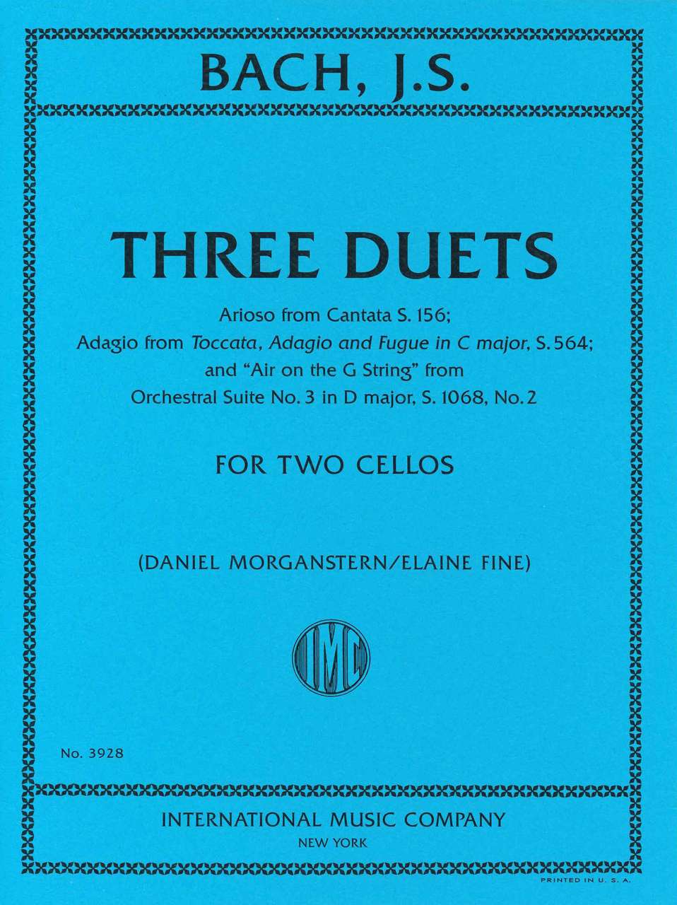 Bach, 3 Duets, for 2 Cellos (IMC)