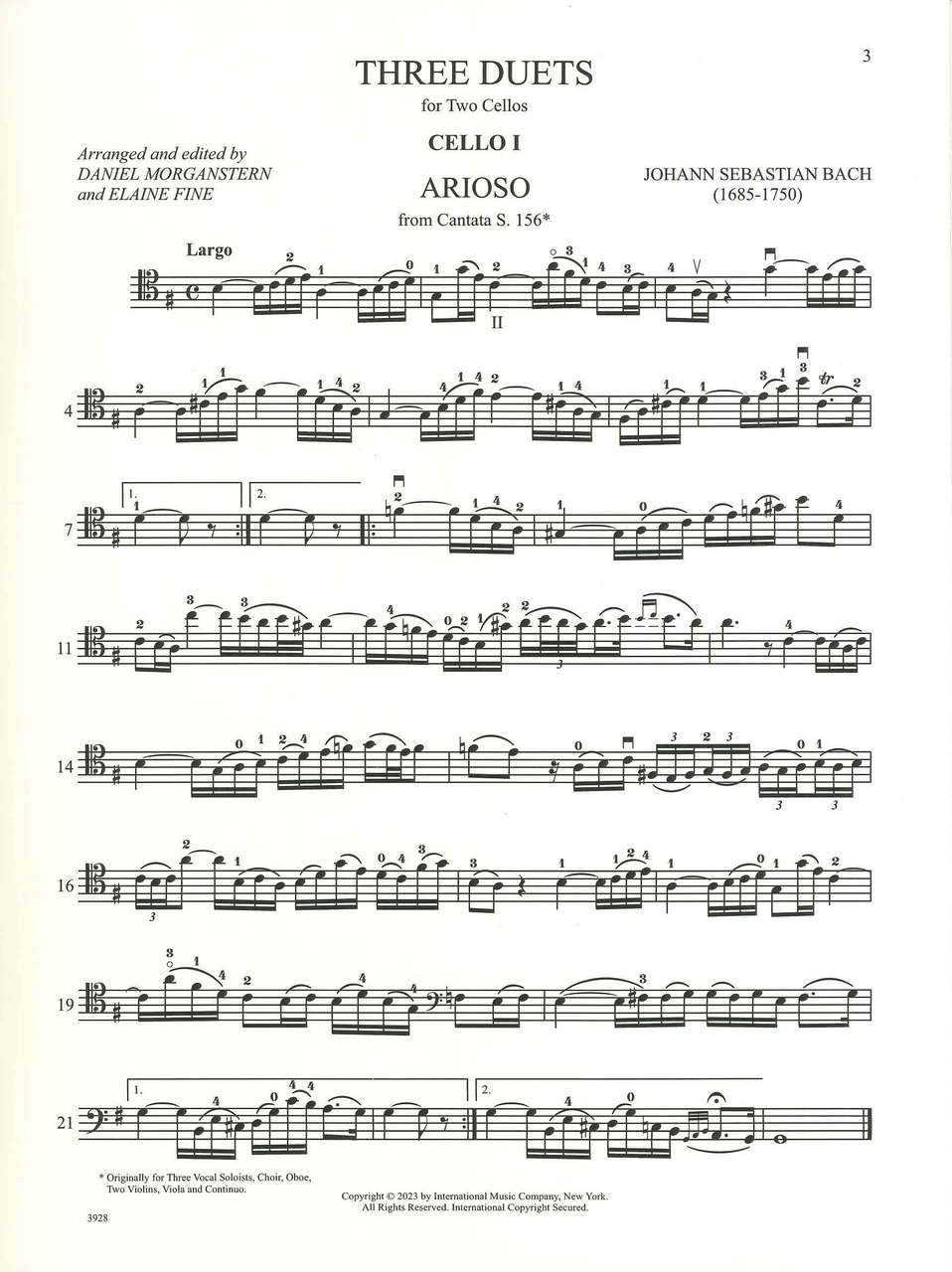 Bach, 3 Duets, for 2 Cellos (IMC)