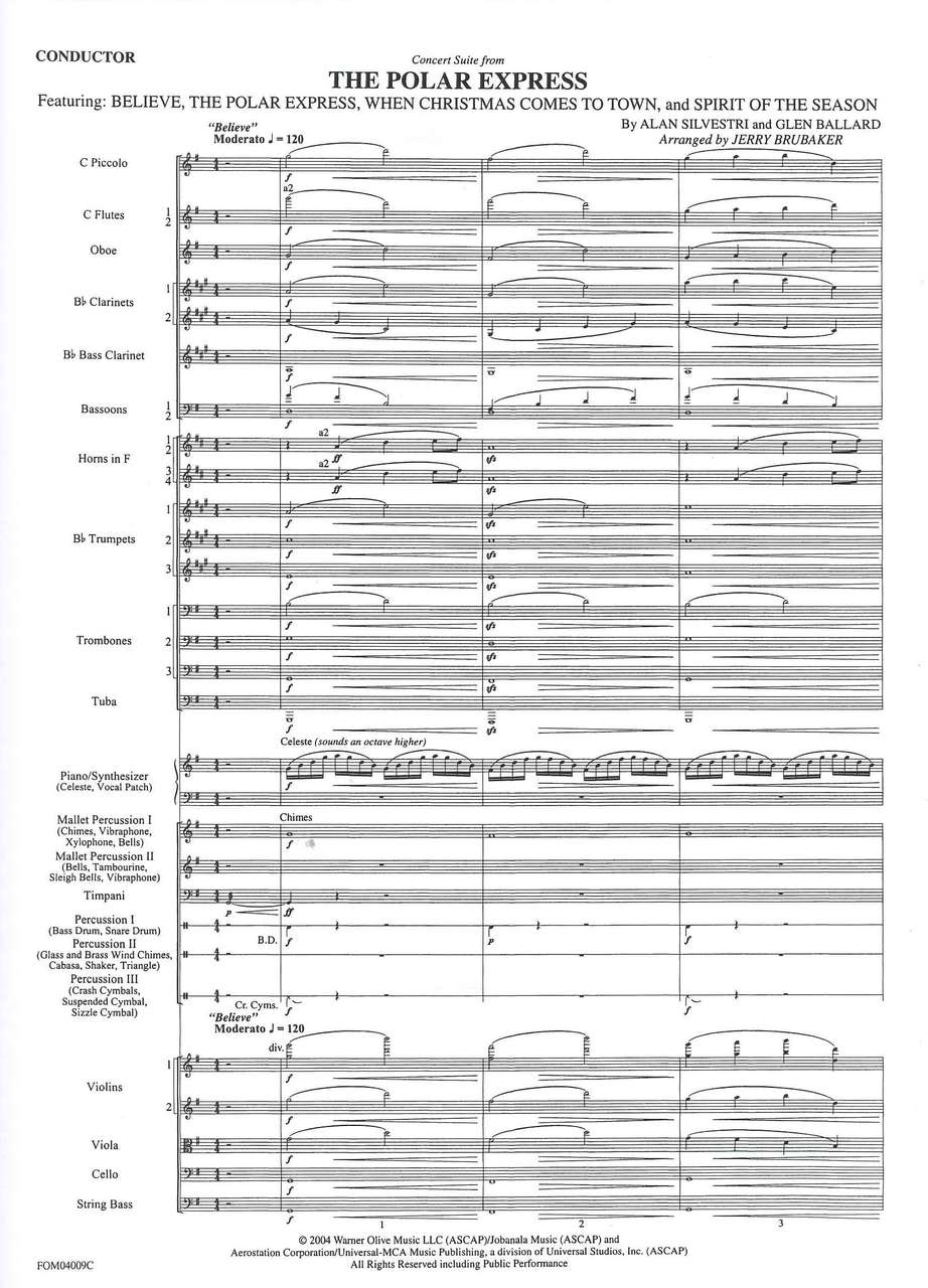 Polar Express, Concert Suite (Score) (Belwin/Alfred)