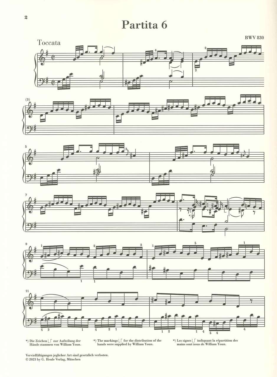Bach, Partita 6 e-moll, BWV 830 (Henle)