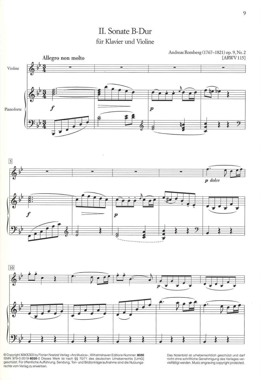 Romberg, II. Sonate B-dur op. 9/2 (Noetzel)