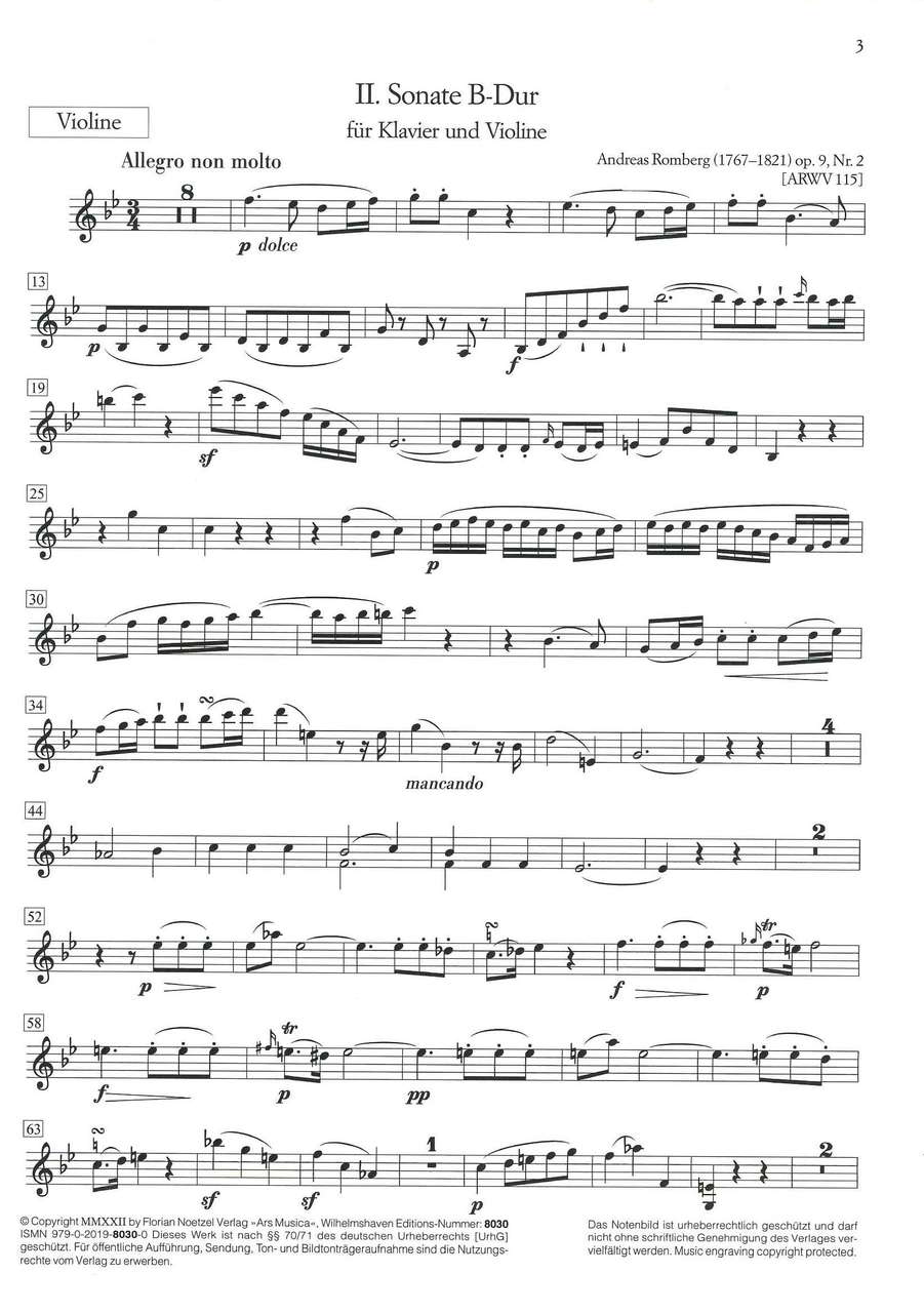 Romberg, II. Sonate B-dur op. 9/2 (Noetzel)