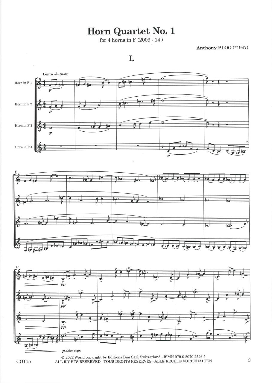 Plog, Horn Quartet No. 1 (Bim)