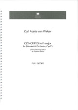 Weber, Concerto for Bassoon Full Score (Emerson Edition)