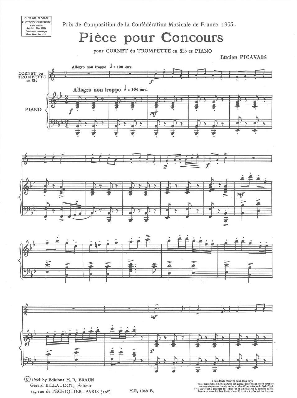 Picavais, Piece pour concours (Billaudot)