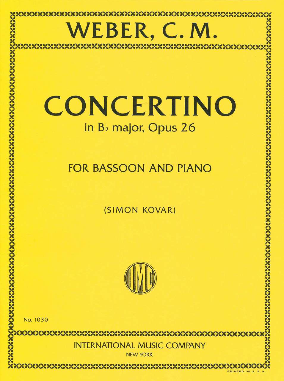 Weber, Concertino op. 26 in Bb (IMC)