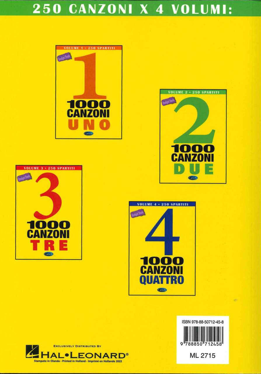 1000 Canzoni, 2: 250 Spartiti (Carisch)