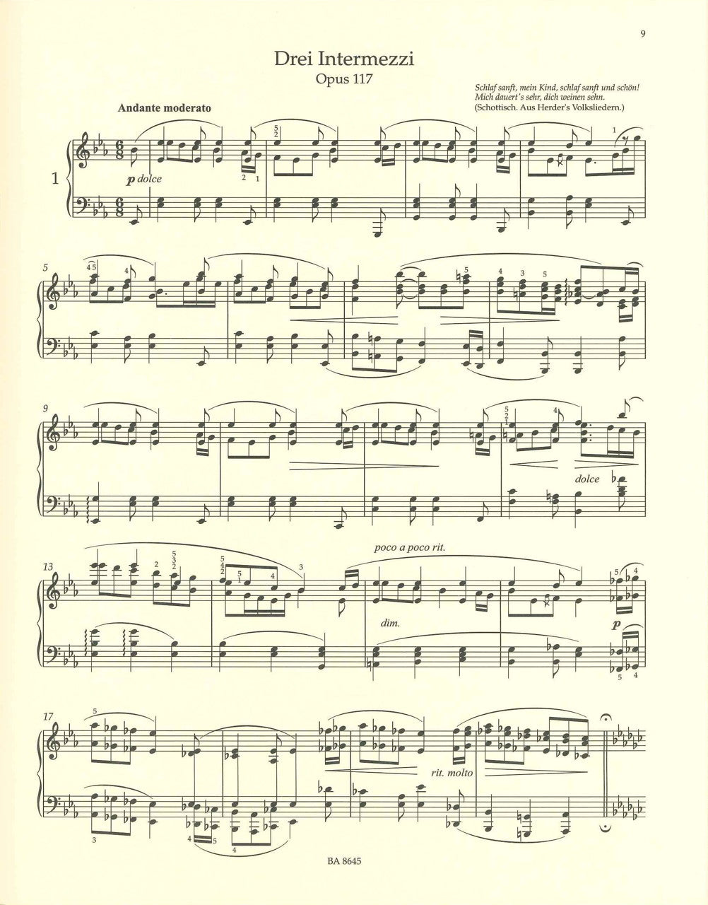 Brahms, Selected Piano Pieces (Barenreiter)