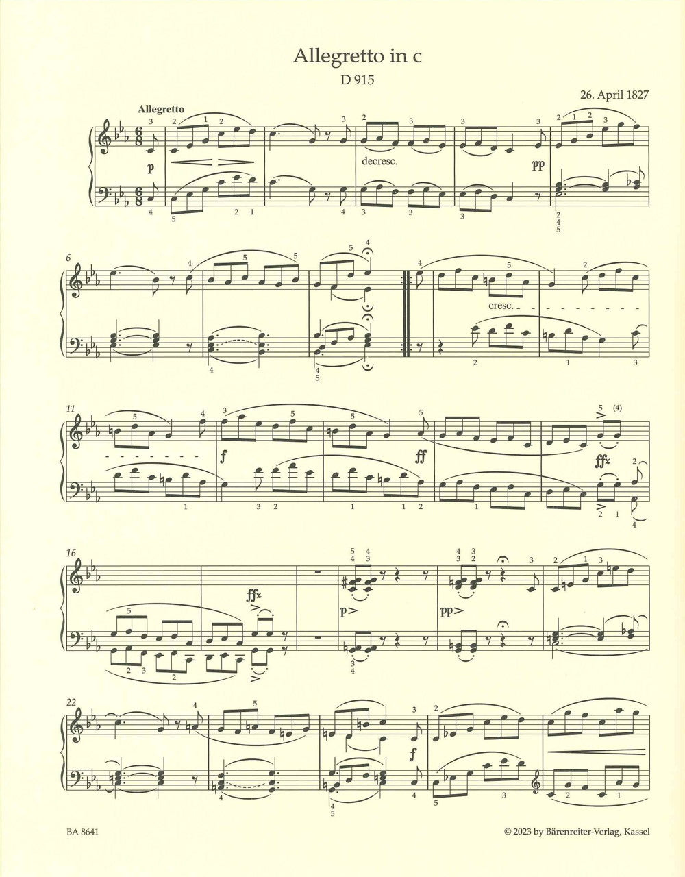 Schubert, Selected Piano Pieces (Barenreiter)