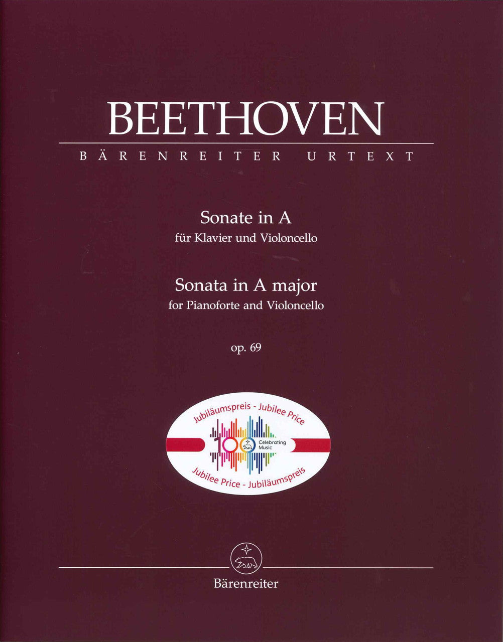 Beethoven, Sonata op. 69 in A (Del Mar) (Barenreiter)