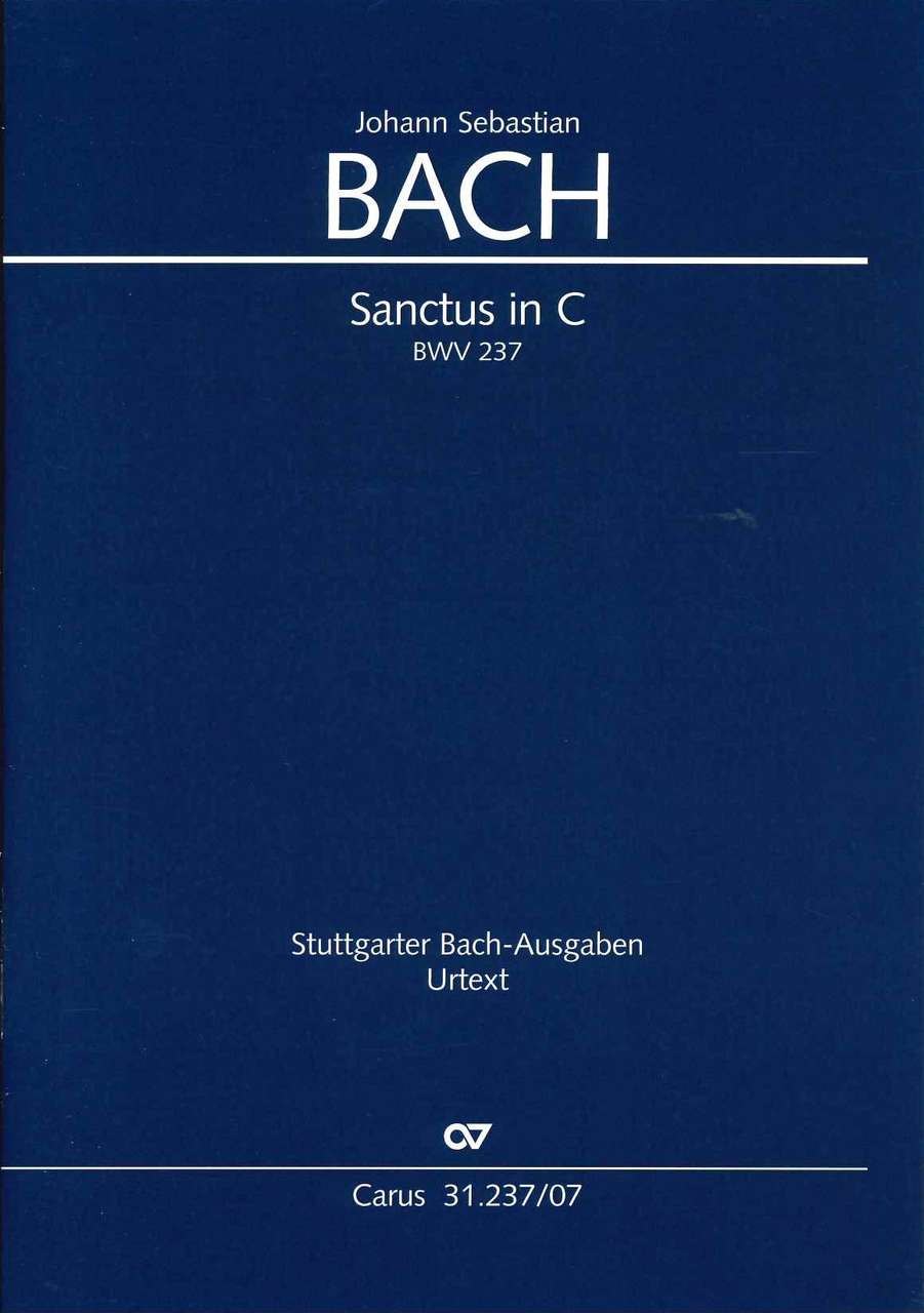Bach, Sanctus BWV 237 in C Study Score (Carus)