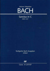Bach, Sanctus BWV 237 in C Study Score (Carus)