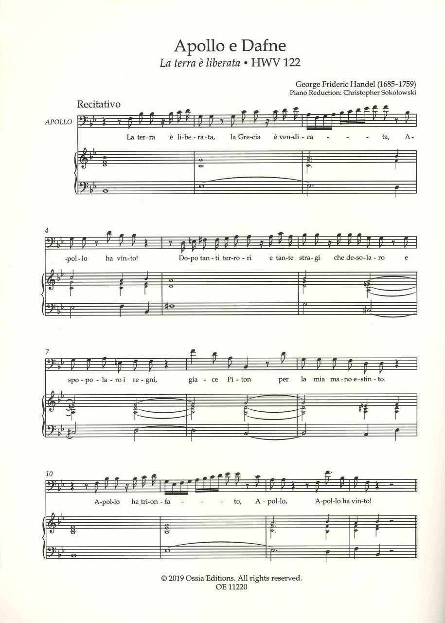 Handel, Apollo e Dafne HWV 122 [I] (Ossia Editions)