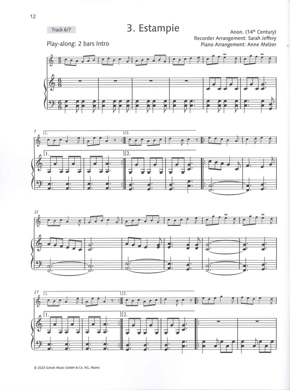 Sarah Jefferey. My Favourite Melodies (Schott)