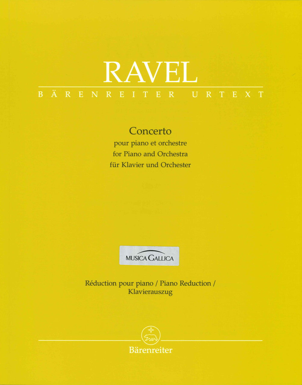 Ravel, Concerto in G (2-Pf Redction) (Barenreiter)