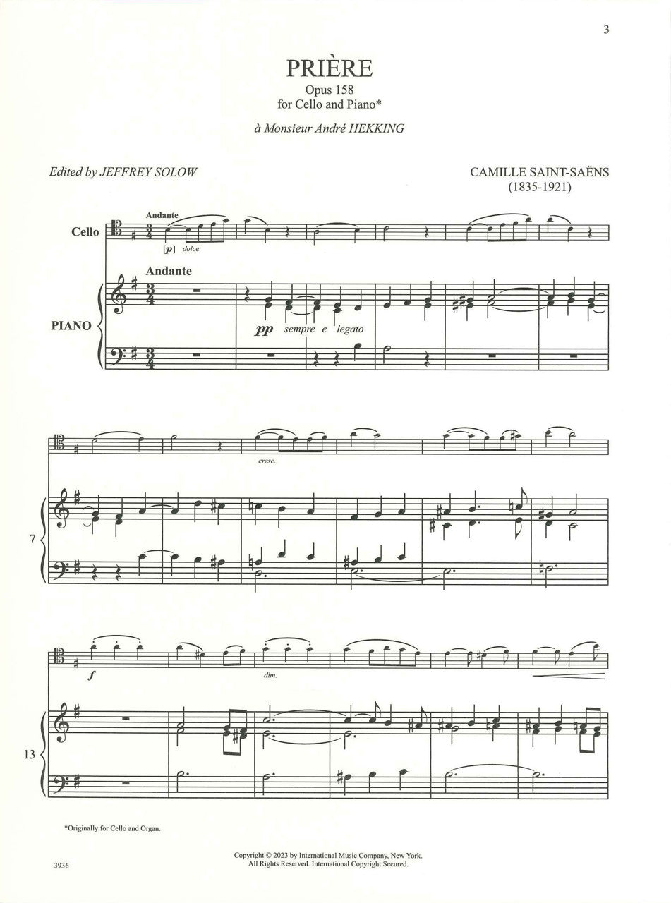 Saint-Saens, Priere op. 158 (Vc,Pf) (IMC)