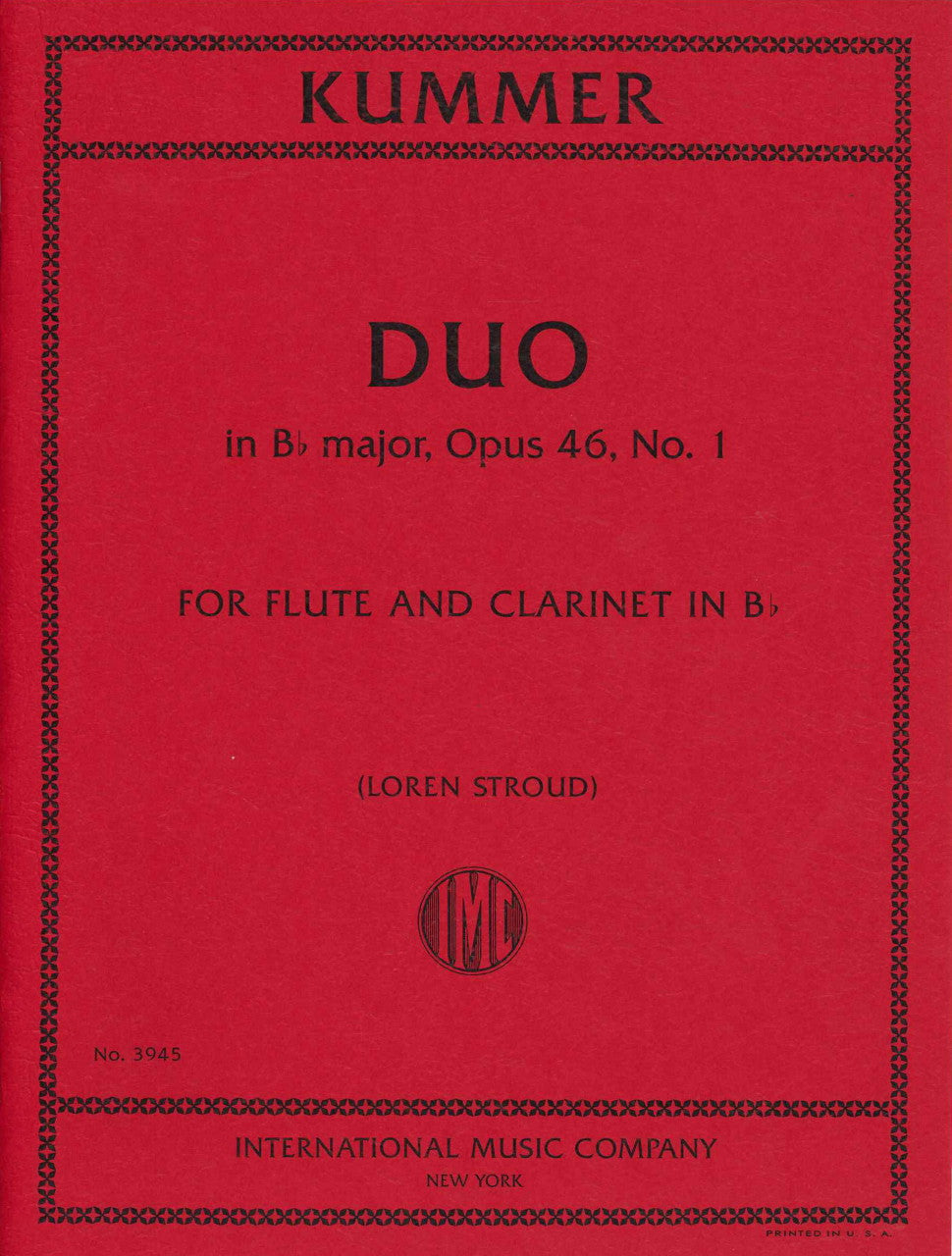 Kummer, Duo op. 46/1 in Bb (Fl,BbCl) (IMC)