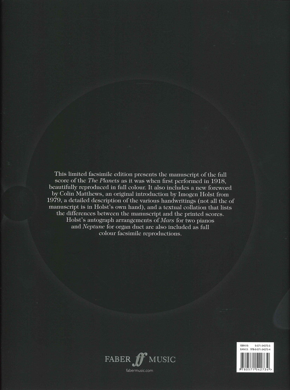 Holst, Planets: Facsimile (Faber Music)