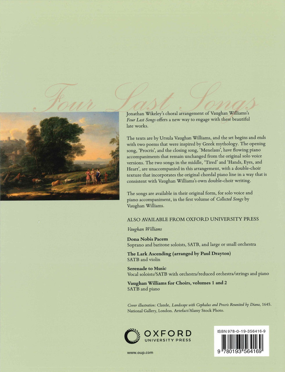 Vaughan Williams, 4 Last Songs (Oxford University Press)