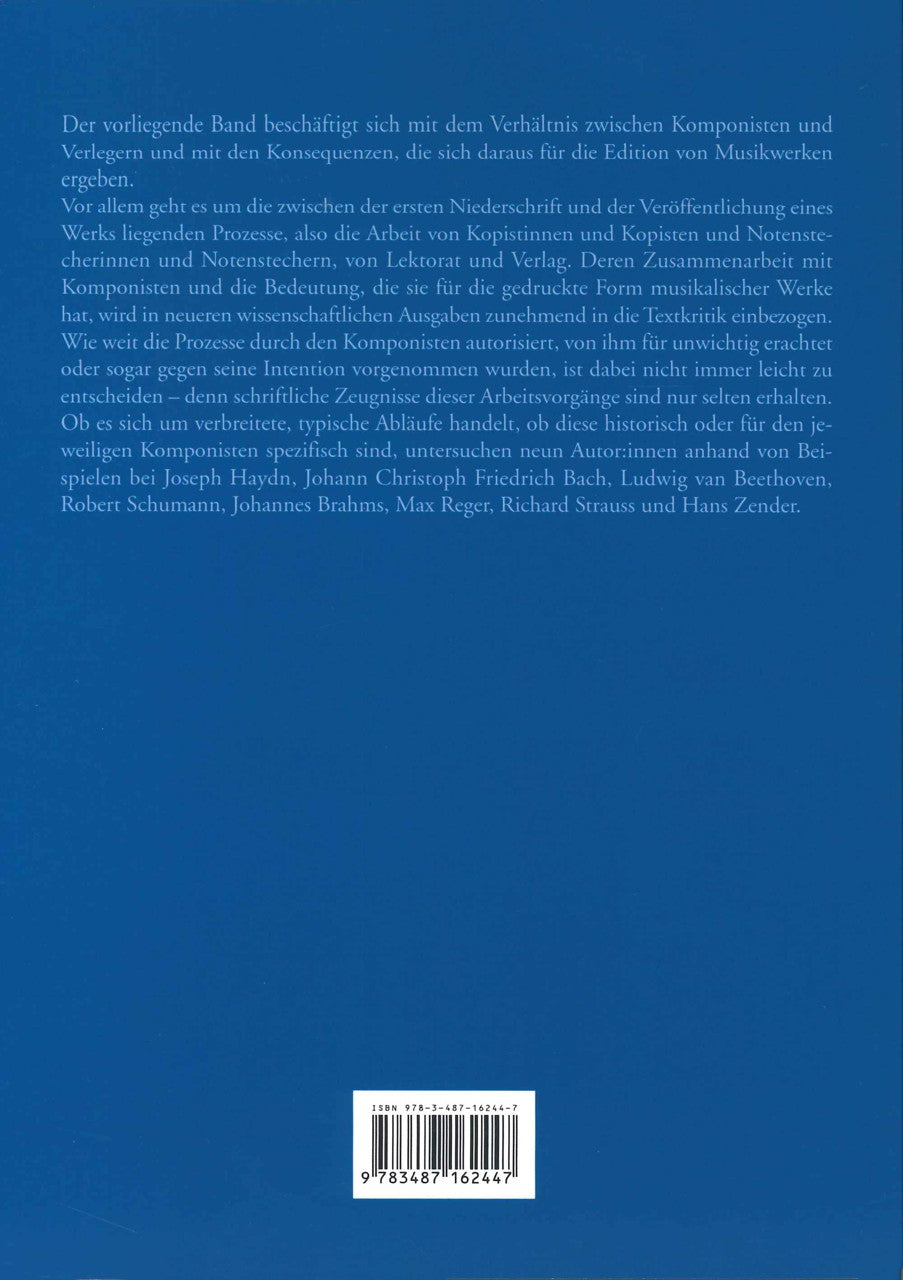 Edition zwischen Komponist und Verleger (Olms)
