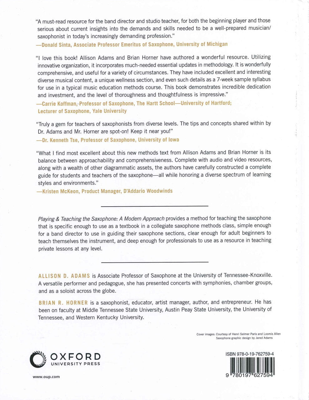 Playing & Teaching the Saxophone (h) (Oxford University Press)