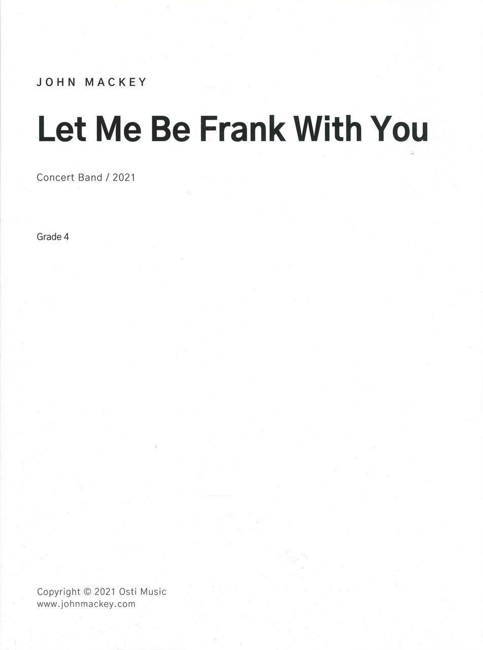 Mackey, Let Me Be Frank With You (Osti Music)