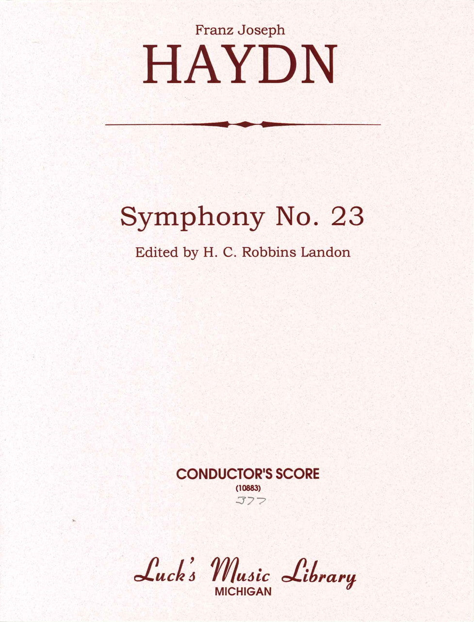 Haydn, Symphony No. 23 Full Score (Luck's Music)