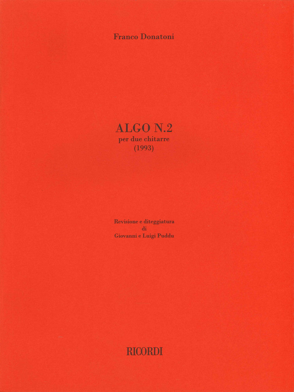 Donatoni, Algo No. 2 (1993) (Ricordi)