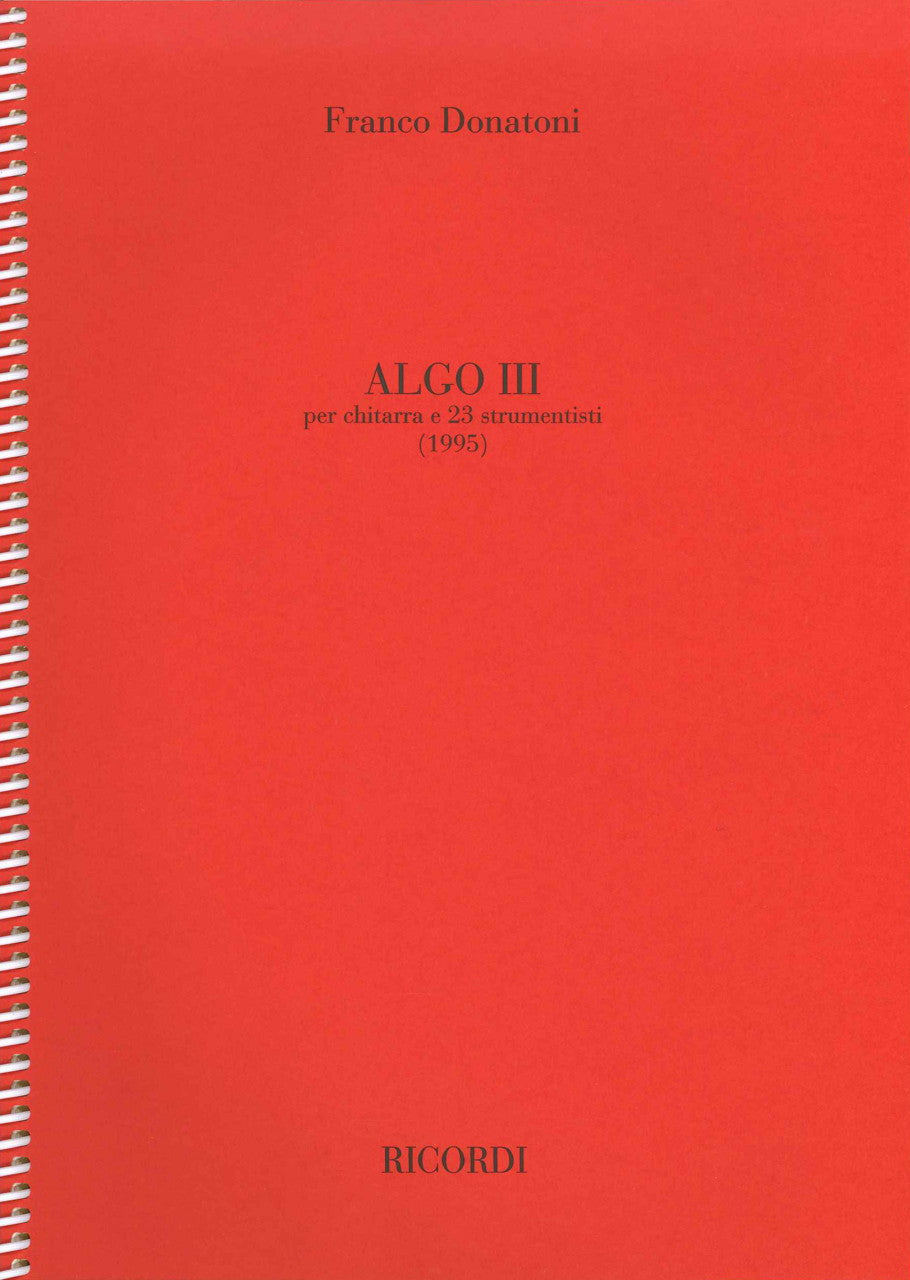 Donatoni, Algo III (1995) (Ricordi)