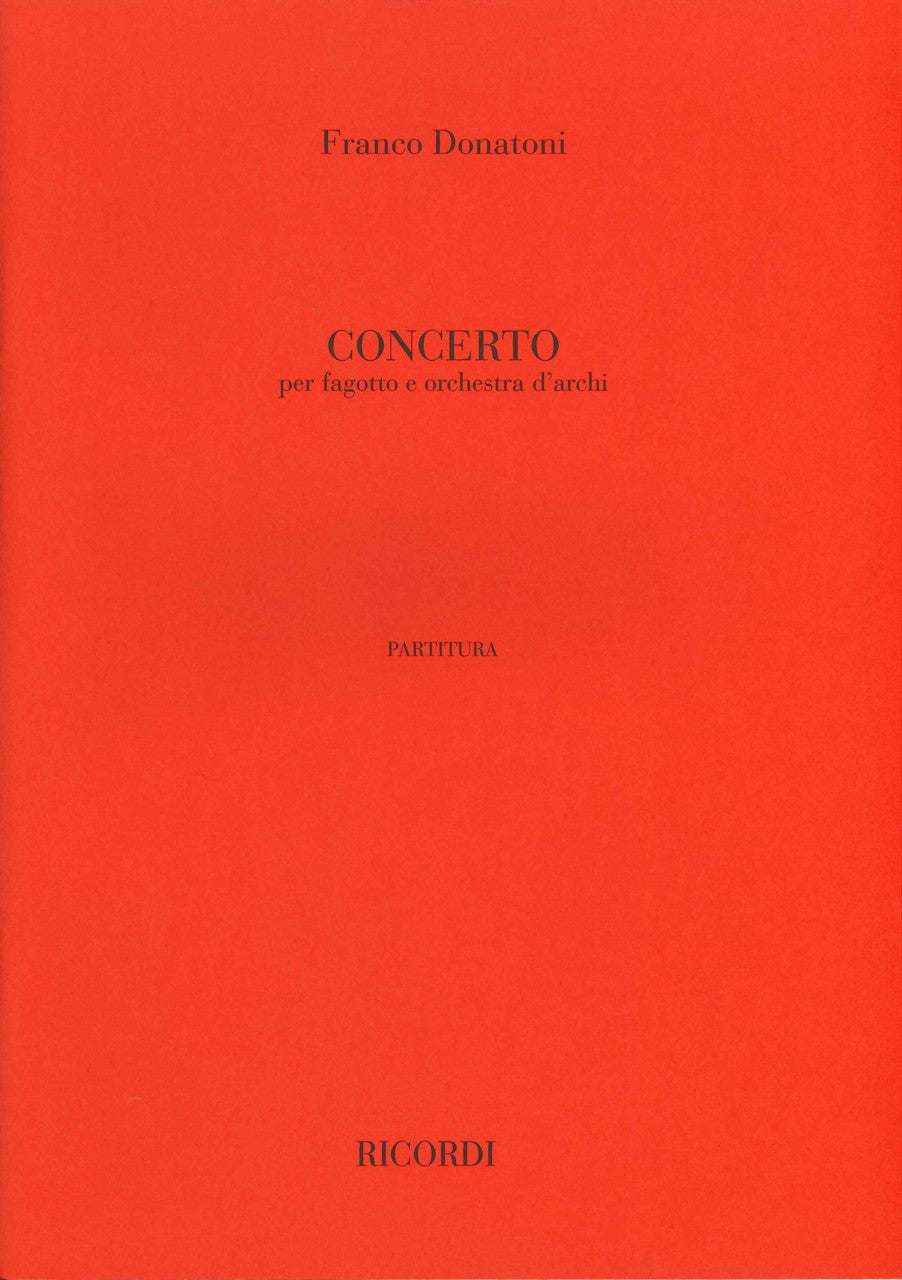 Donatoni, Concerto for Bassoon (Score) (Ricordi)