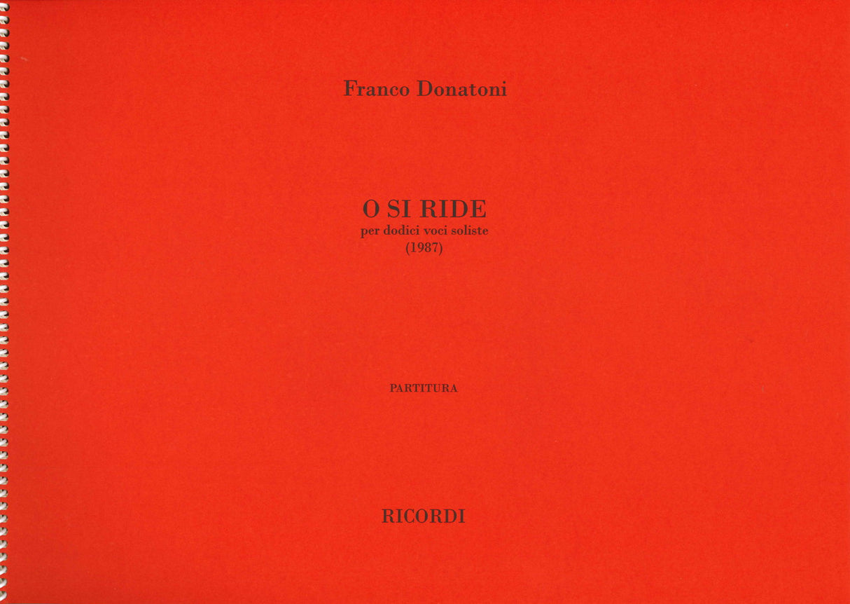 Donatoni, O Si Ride (1987) (Ricordi)