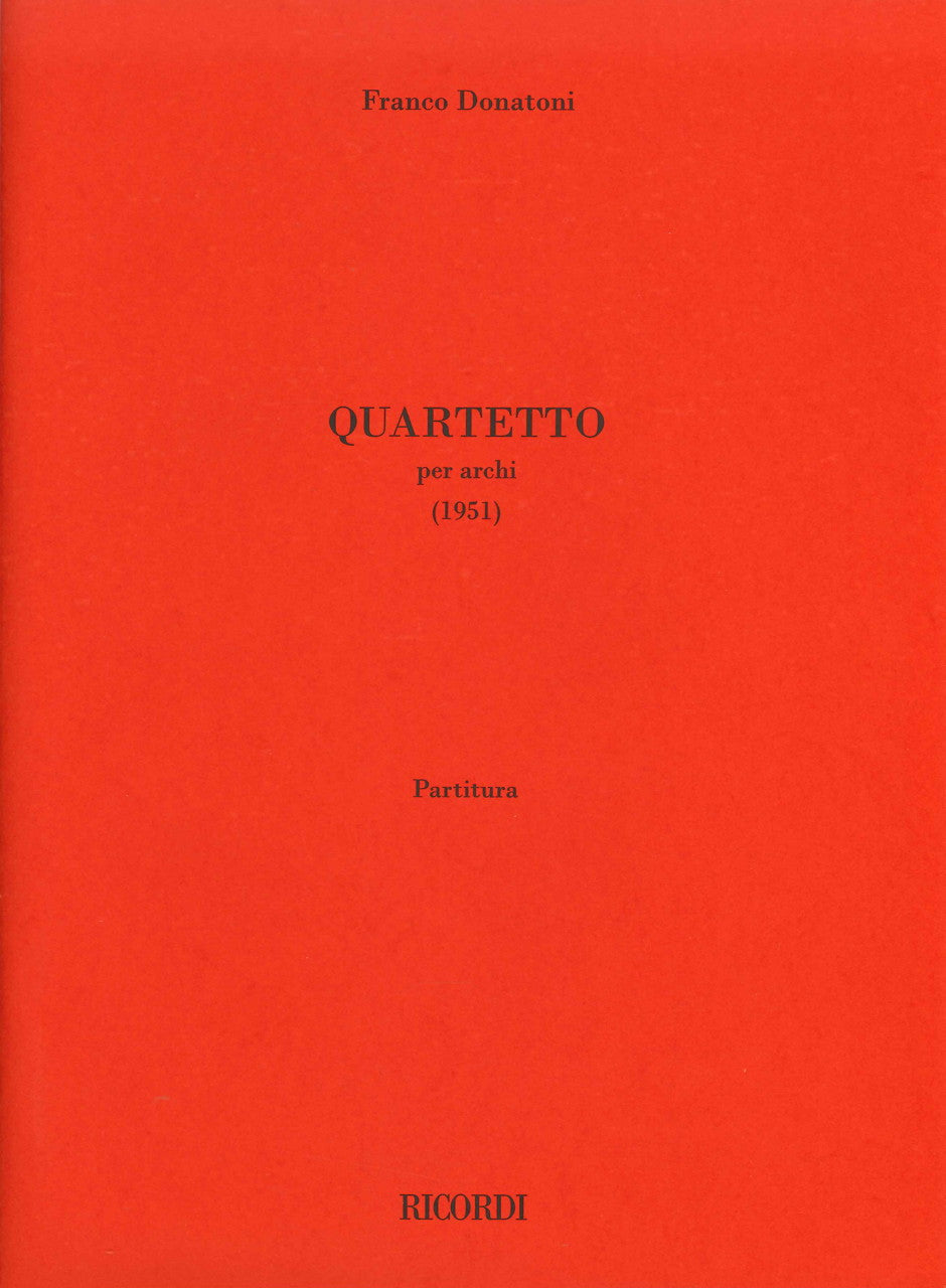 Donatoni, Quartetto (1951) (Ricordi)