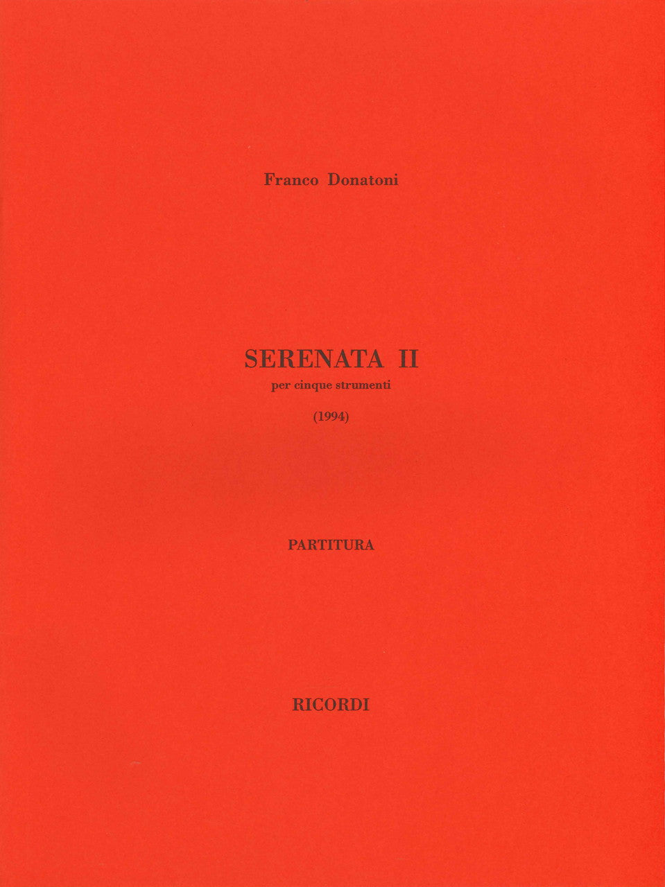 Donatoni, Serenata II (1994) (Ricordi)