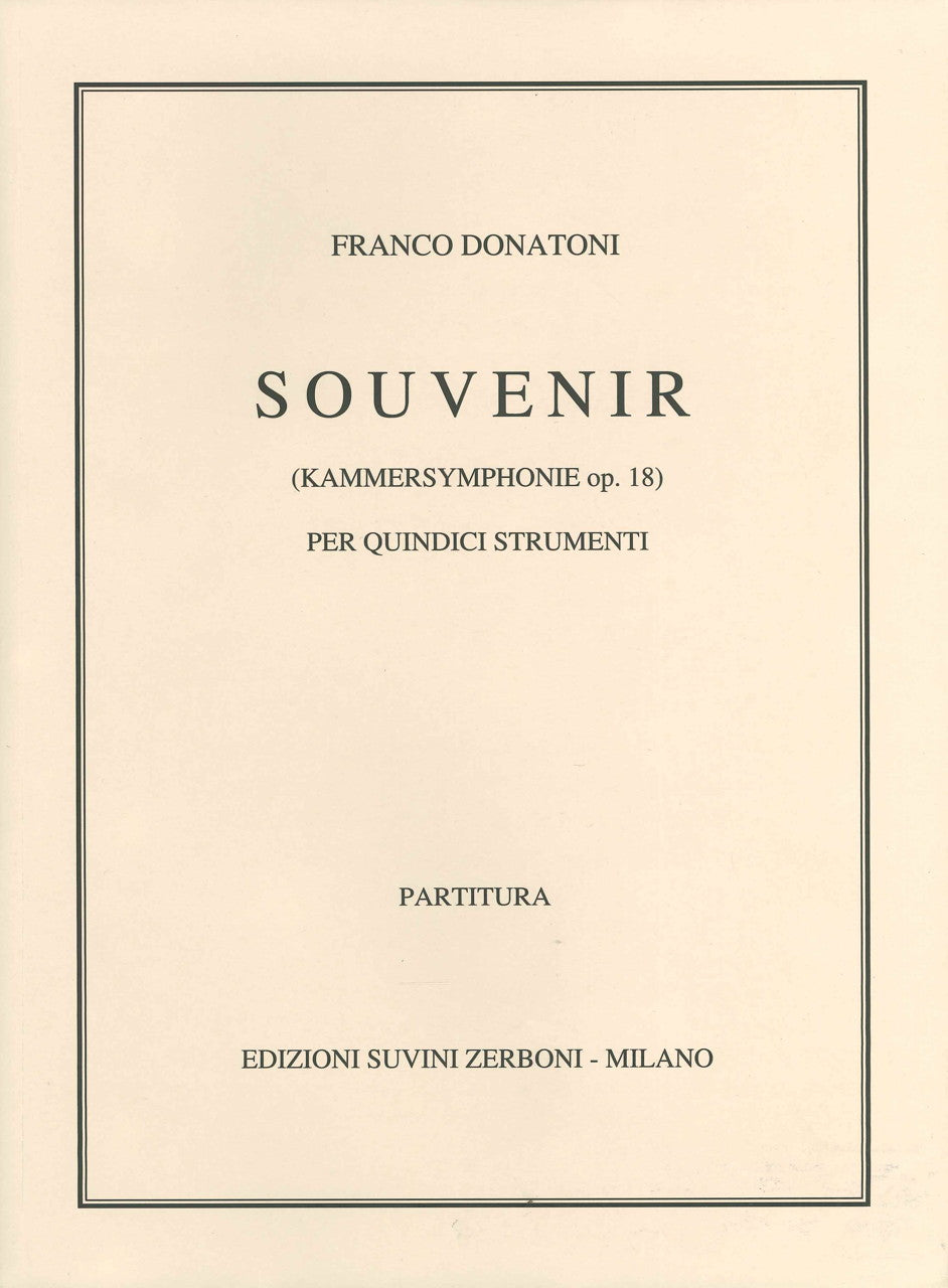 Donatoni, Souvenir (Kammersymphonie op. (Suvini Zerboni)