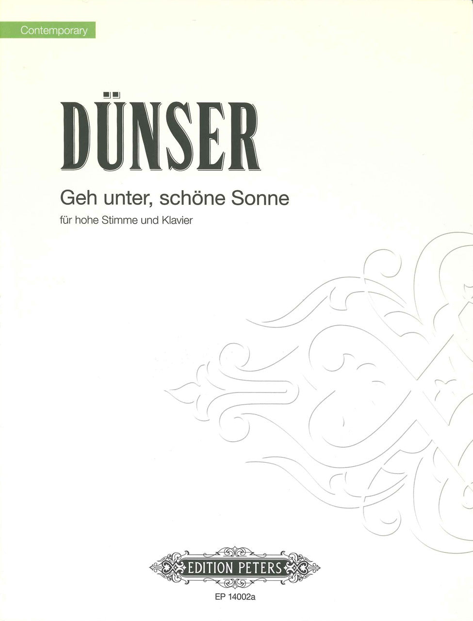 Dunster, Geh unter, schone Sonne (hohe) (Peters)
