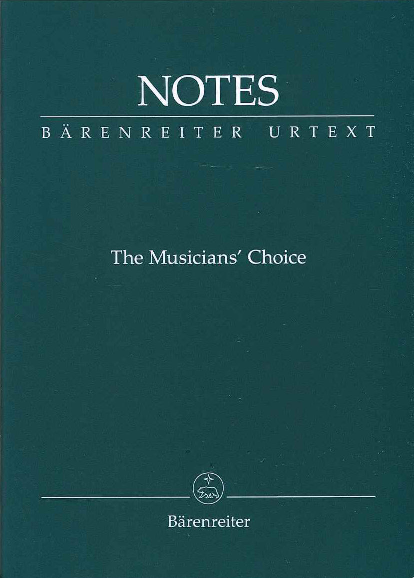 Notes: The Musicians' Choice (Smetana) (Barenreiter)