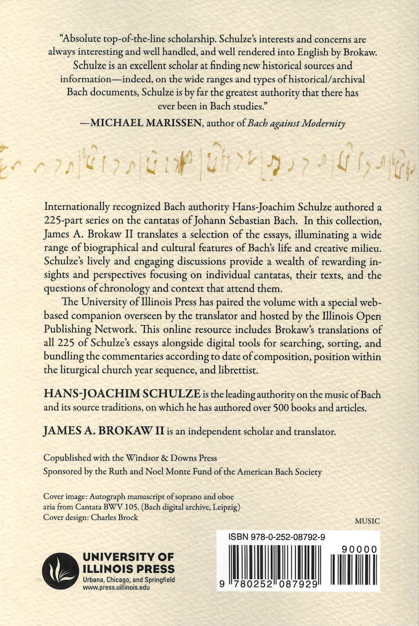 Commentaries on Cantatas of J.S. Bach (Illinois Press, University of)