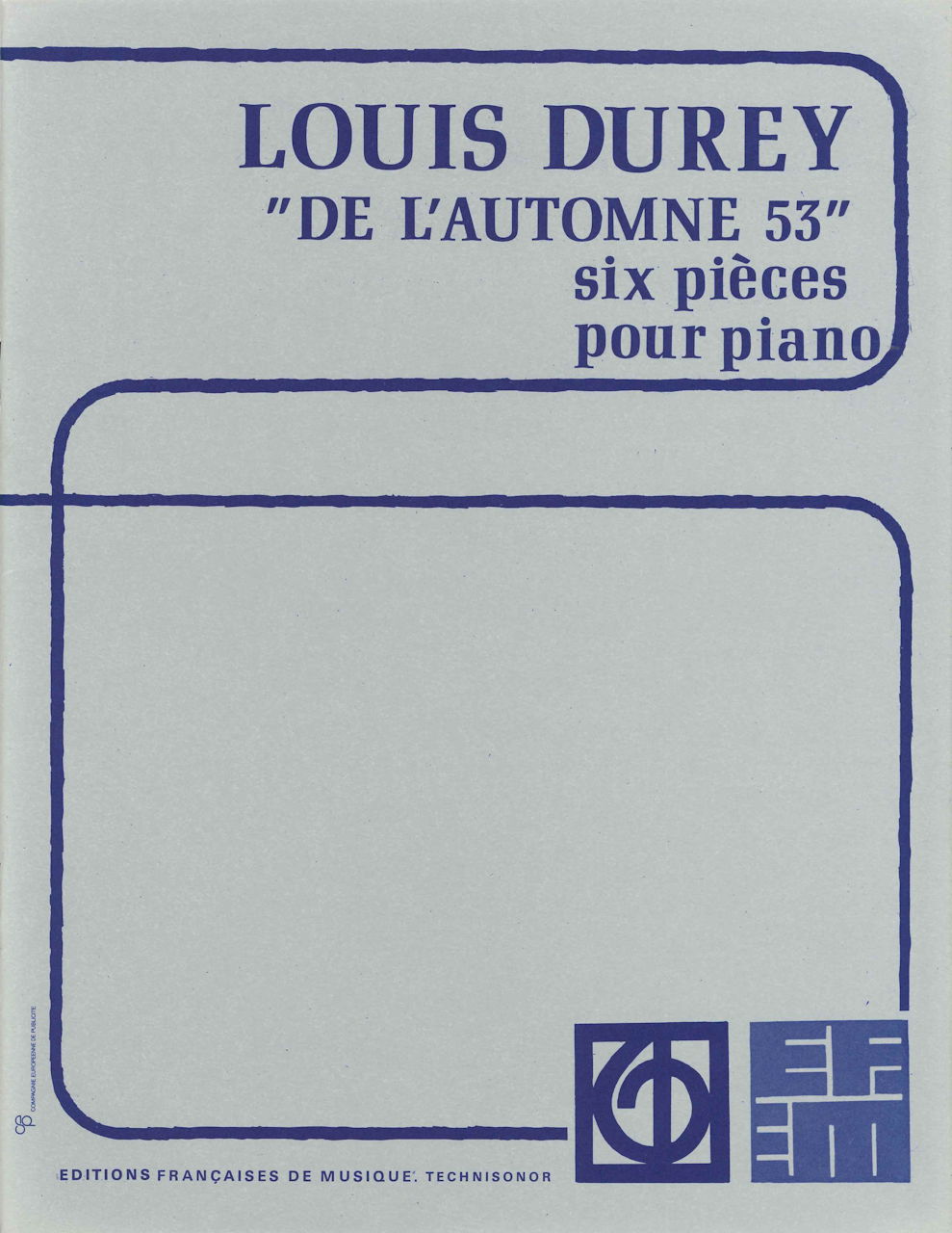 Durey, De l'automne 53, op. 75 (Billaudot)