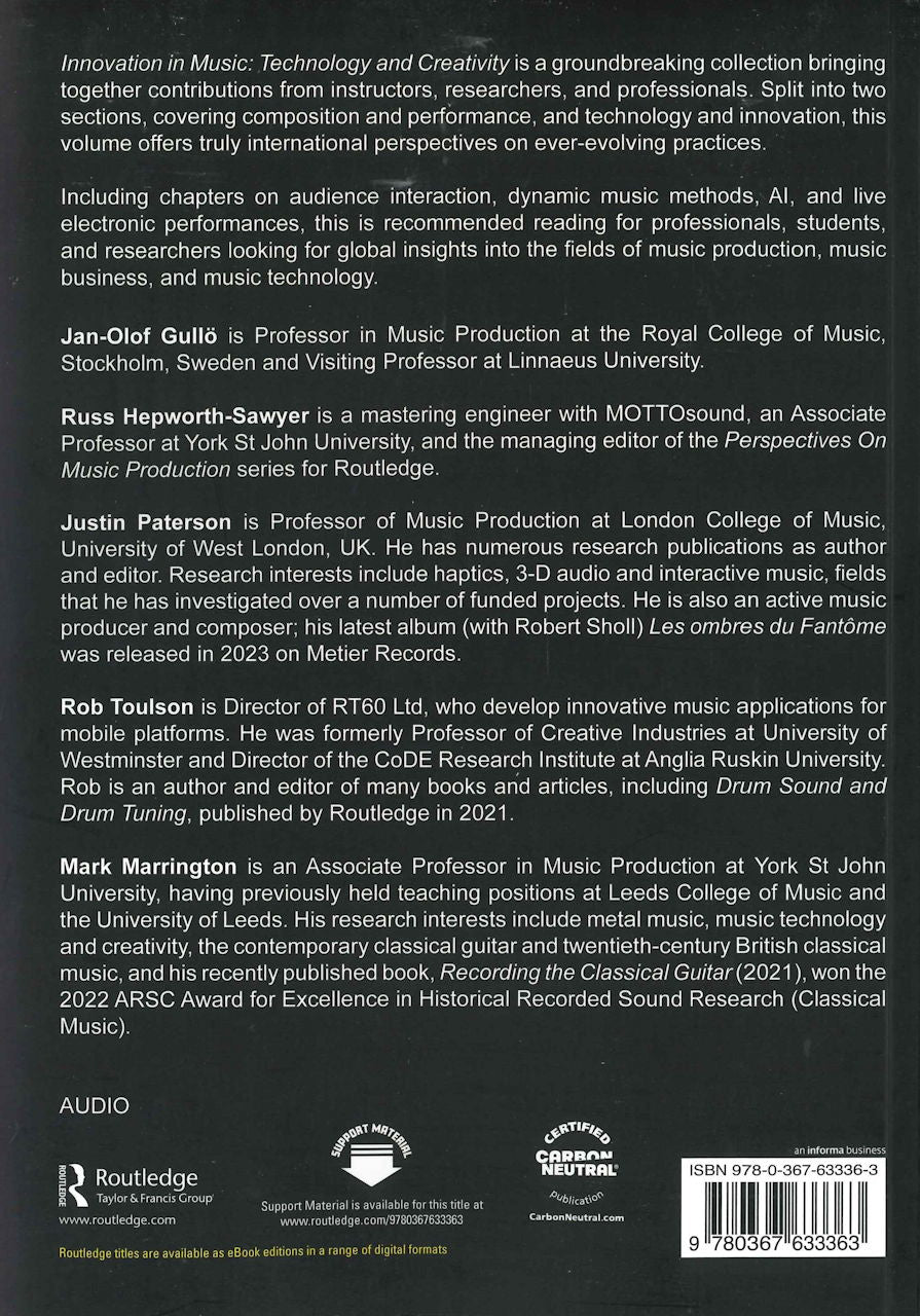 Innovation in Music: Technology and Crea (Routledge)