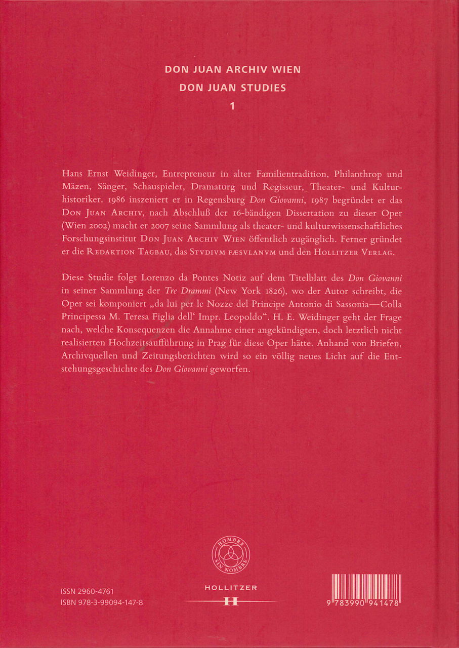 Weidinger, Don Giovanni und die habsburg (Hollitzer Wissenschaftsverlag)