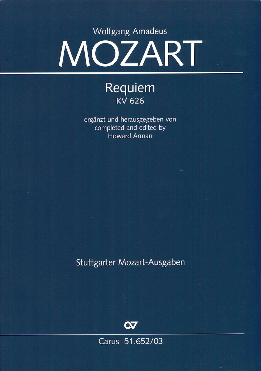 Mozart, Requiem KV 626 (Arman) (Carus)