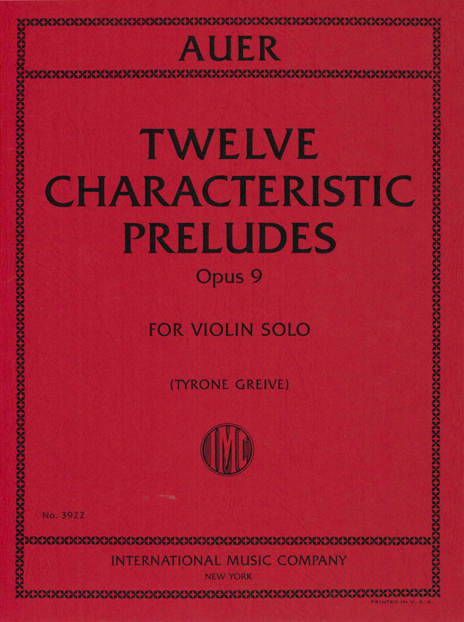 Auer, 12 Characteristic Preludes op. 9 (IMC)