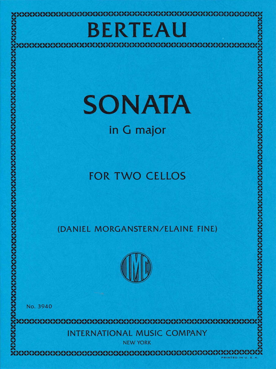 Berteau, Sonata in G major for 2 Cellos (IMC)