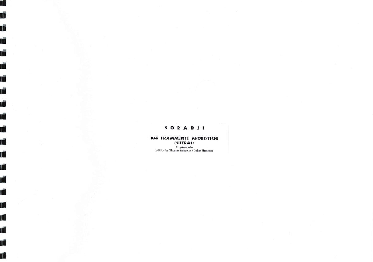 Sorabji, 104 Frammenti aforistici: Type (Sorabji Archive)