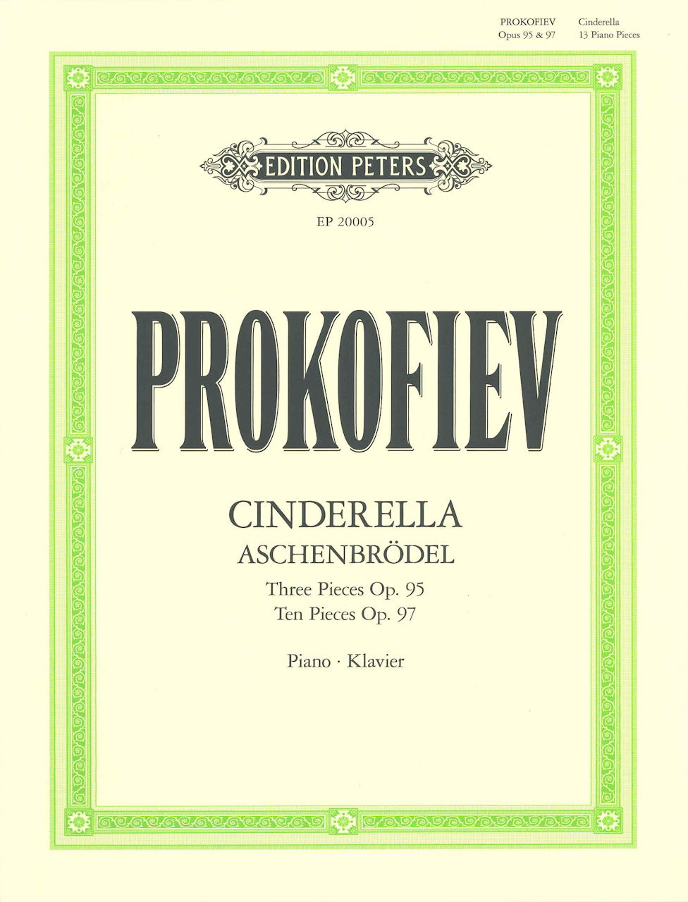 Prokofiev, Cinderella: Pieces op. 95; 97 (Peters)