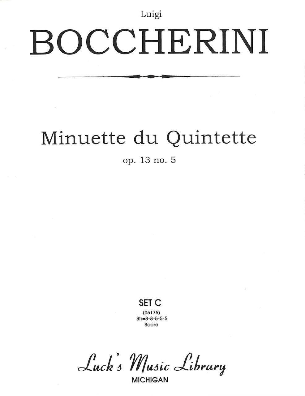 Boccherini, Menuett, Op. 13/5 [op. 11/5] (Luck's Music)