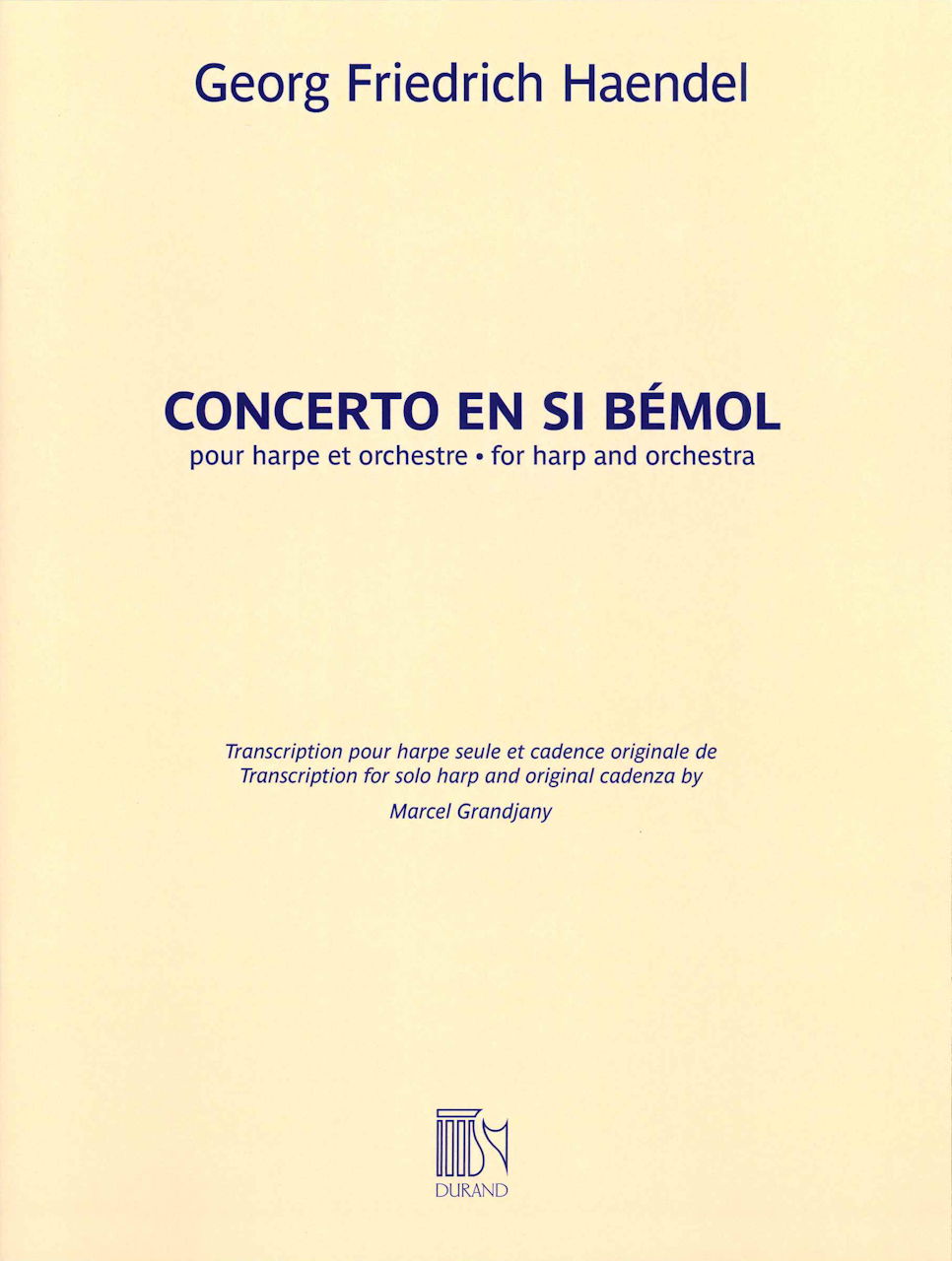 Handel, Concerto for Harp op. 4/6 (Solo) (Durand)